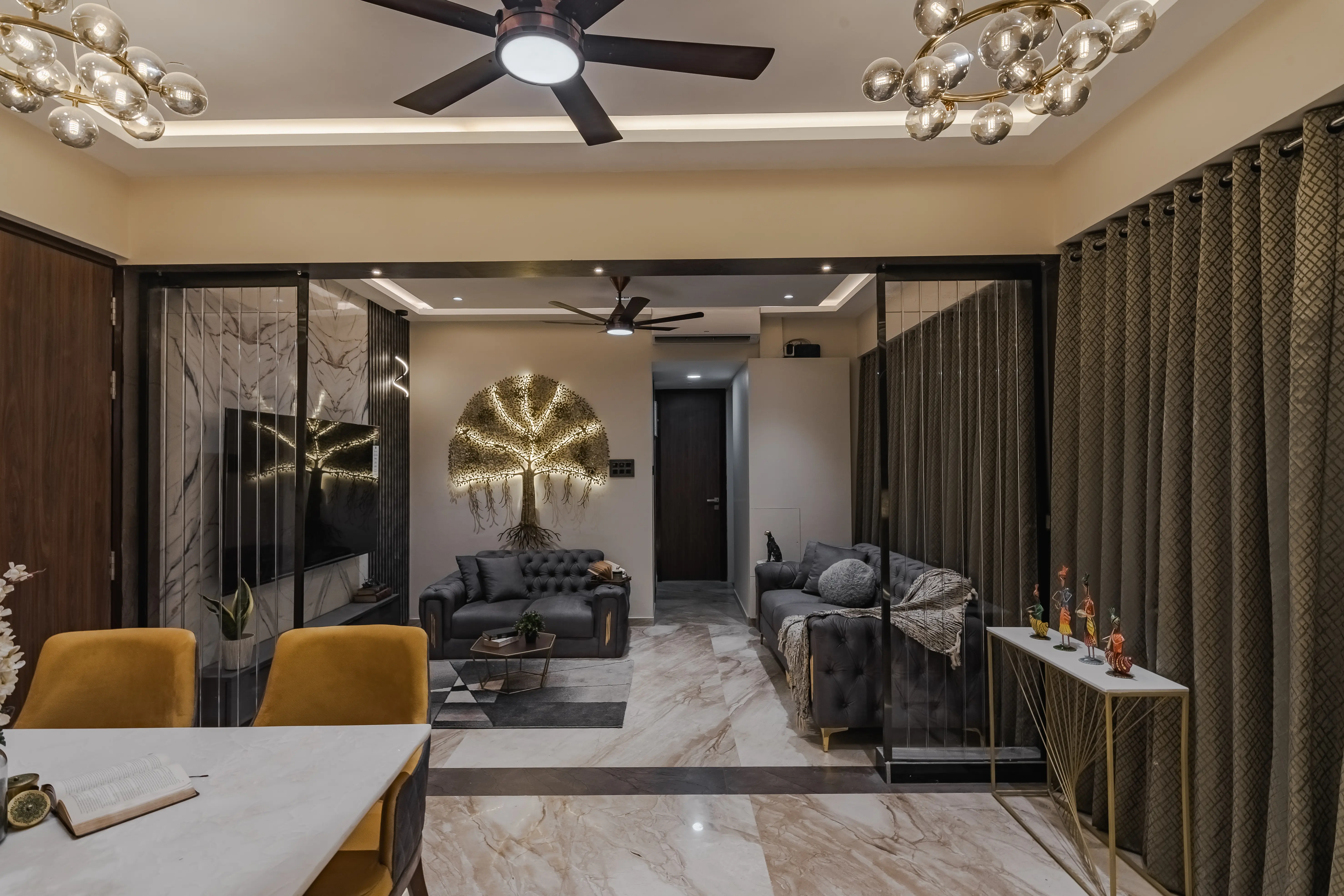 A modern beige color scheme, interior by Archnine Design Studio