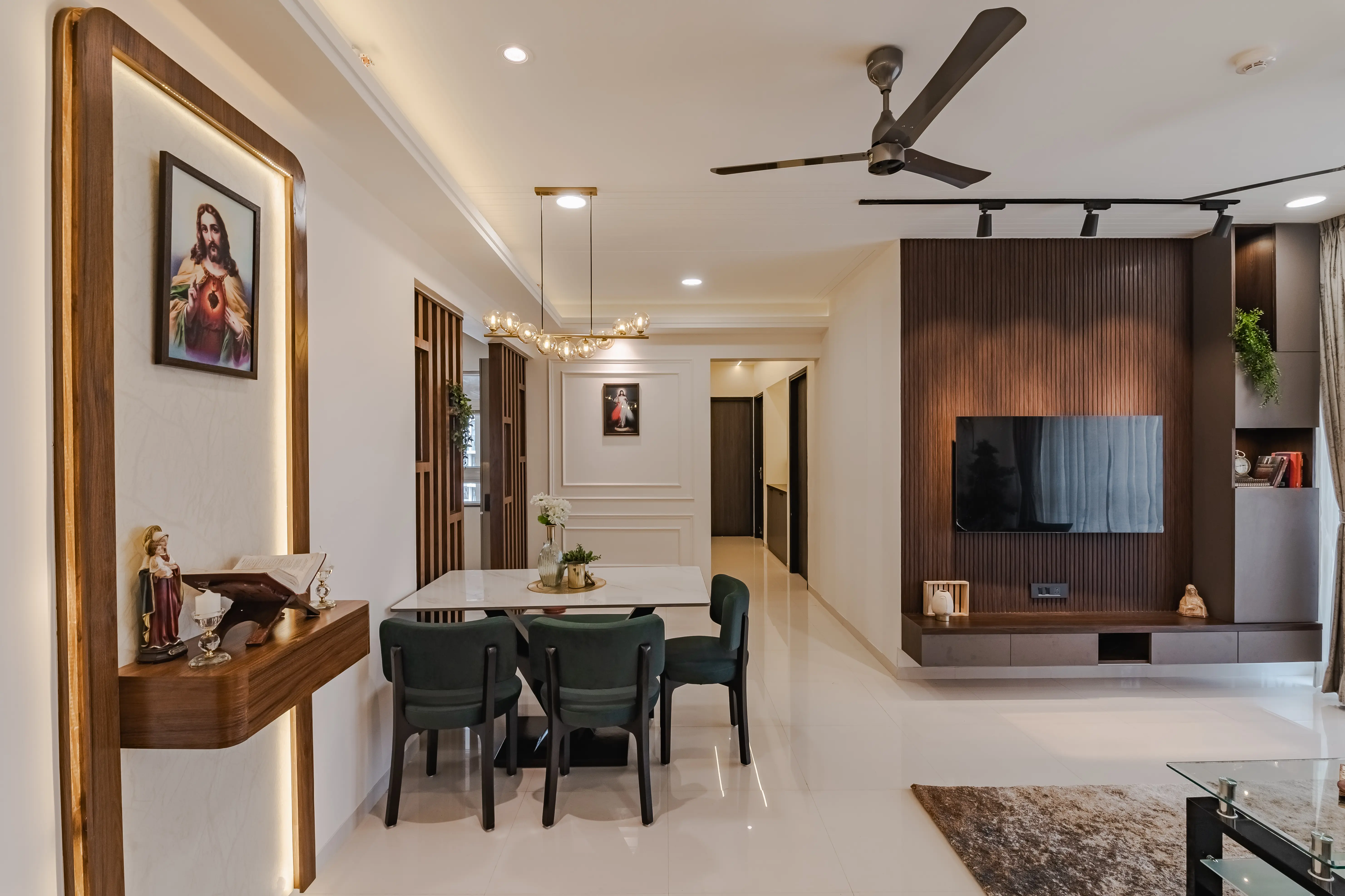 A modern beige color scheme, interior by Archnine Design Studio